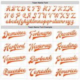 Custom White Orange Bomber Full-Snap Varsity Faux Leather Letterman Jacket