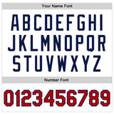 Custom White Red-Navy Bomber Full-Snap Varsity Faux Leather Letterman Jacket