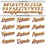 Custom White Purple-Gold Bomber Full-Snap Varsity Faux Leather Letterman Jacket