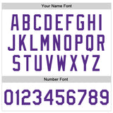 Custom White Purple Bomber Full-Snap Varsity Faux Leather Letterman Jacket