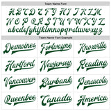 Custom White Green Bomber Full-Snap Varsity Faux Leather Letterman Jacket