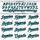 Custom White Teal-Black Bomber Full-Snap Varsity Faux Leather Letterman Jacket