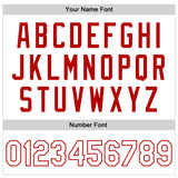 Custom White White-Red Bomber Full-Snap Varsity Faux Leather Letterman Jacket