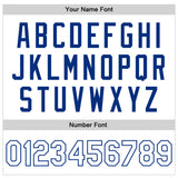 Custom White White-Royal Bomber Full-Snap Varsity Faux Leather Letterman Jacket