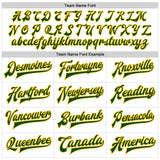 Custom White Green-Gold Bomber Full-Snap Varsity Faux Leather Letterman Jacket