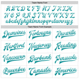 Custom White Teal Bomber Full-Snap Varsity Faux Leather Letterman Jacket