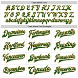 Custom White Green-Old Gold Bomber Full-Snap Varsity Faux Leather Letterman Jacket