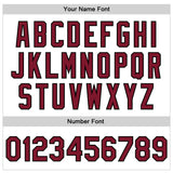 Custom White Crimson-Black Bomber Full-Snap Varsity Faux Leather Letterman Jacket