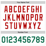 Custom White Kelly Green-Red Bomber Full-Snap Varsity Faux Leather Letterman Jacket