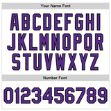 Custom White Purple-Black Bomber Full-Snap Varsity Faux Leather Letterman Jacket