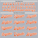 Custom Gray Orange-White Bomber Full-Snap Varsity Faux Leather Letterman Jacket