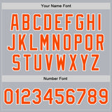 Custom Gray Orange-White Bomber Full-Snap Varsity Faux Leather Letterman Jacket