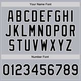 Custom Gray Black-White Bomber Full-Snap Varsity Faux Leather Letterman Jacket