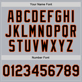 Custom Gray Black-Orange Bomber Full-Snap Varsity Faux Leather Letterman Jacket