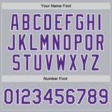 Custom Gray Purple-White Bomber Full-Snap Varsity Faux Leather Letterman Jacket