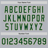 Custom Gray Green-Cream Bomber Full-Snap Varsity Faux Leather Letterman Jacket