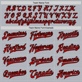 Custom Gray Red-Black Bomber Full-Snap Varsity Faux Leather Letterman Jacket