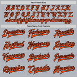 Custom Gray Orange-Black Bomber Full-Snap Varsity Faux Leather Letterman Jacket