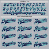 Custom Gray Navy-Teal Bomber Full-Snap Varsity Faux Leather Letterman Jacket