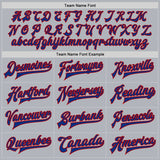 Custom Gray Royal-Red Bomber Full-Snap Varsity Faux Leather Letterman Jacket