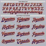 Custom Gray Royal-Orange Bomber Full-Snap Varsity Faux Leather Letterman Jacket