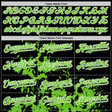 Custom Black Aurora Green-White Splash Art 3D Pattern Design Bomber Full-Snap Varsity Letterman Hoodie Jacket