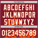 Custom Crimson White-Orange Splash Art 3D Pattern Design Bomber Full-Snap Varsity Letterman Hoodie Jacket