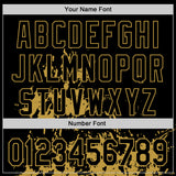 Custom Black Old Gold Splash Art 3D Pattern Design Bomber Full-Snap Varsity Letterman Hoodie Jacket