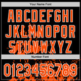 Custom Black Orange-White Splash Art 3D Pattern Design Bomber Full-Snap Varsity Letterman Hoodie Jacket