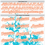 Custom White Lakes Blue-Orange Splash Art 3D Pattern Design Bomber Full-Snap Varsity Letterman Hoodie Jacket