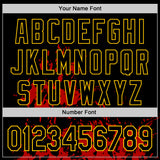Custom Black Red-Yellow Splash Art 3D Pattern Design Bomber Full-Snap Varsity Letterman Hoodie Jacket