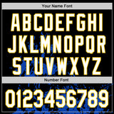 Custom Black White Thunder Blue Yellow-Royal Splash Art 3D Pattern Design Bomber Full-Snap Varsity Letterman Hoodie Jacket