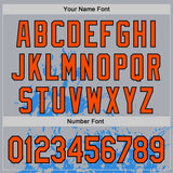 Custom Gray Orange Powder Blue-Black Splash Art 3D Pattern Design Bomber Full-Snap Varsity Letterman Hoodie Jacket