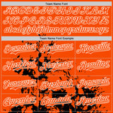 Custom Orange Black-White Splash Art 3D Pattern Design Bomber Full-Snap Varsity Letterman Hoodie Jacket