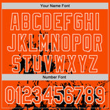 Custom Orange Black-White Splash Art 3D Pattern Design Bomber Full-Snap Varsity Letterman Hoodie Jacket