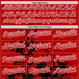 Custom Red Black-White Splash Art 3D Pattern Design Bomber Full-Snap Varsity Letterman Hoodie Jacket