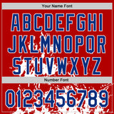 Custom Red Royal Black-White Splash Art 3D Pattern Design Bomber Full-Snap Varsity Letterman Hoodie Jacket