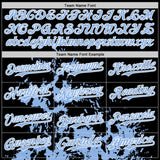 Custom Black White Light Blue-Pink Splash Art 3D Pattern Design Bomber Full-Snap Varsity Letterman Hoodie Jacket