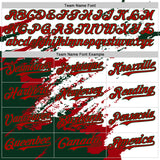 Custom White Red-Green Splash Art 3D Pattern Design Bomber Full-Snap Varsity Letterman Hoodie Jacket