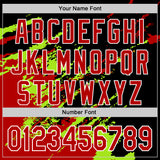 Custom Black Red Neon Green-White Splash Art 3D Pattern Design Bomber Full-Snap Varsity Letterman Hoodie Jacket