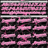 Custom Black Pink-White Abstract Network 3D Pattern Design Bomber Full-Snap Varsity Letterman Hoodie Jacket