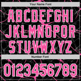 Custom Black Pink-White Abstract Network 3D Pattern Design Bomber Full-Snap Varsity Letterman Hoodie Jacket