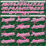 Custom Green Pink-White Abstract Network 3D Pattern Design Bomber Full-Snap Varsity Letterman Hoodie Jacket
