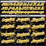 Custom Black Gold Royal-White Fragment 3D Pattern Design Bomber Full-Snap Varsity Letterman Hoodie Jacket