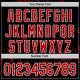 Custom Black Red Royal-White Fragment 3D Pattern Design Bomber Full-Snap Varsity Letterman Hoodie Jacket