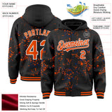 Custom Black Orange Royal-White Fragment 3D Pattern Design Bomber Full-Snap Varsity Letterman Hoodie Jacket