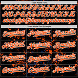 Custom Black Orange Royal-White Fragment 3D Pattern Design Bomber Full-Snap Varsity Letterman Hoodie Jacket