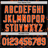 Custom Black Orange Royal-White Fragment 3D Pattern Design Bomber Full-Snap Varsity Letterman Hoodie Jacket