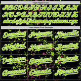 Custom Black Neon Green Pink-White Fragment 3D Pattern Design Bomber Full-Snap Varsity Letterman Hoodie Jacket