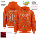 Custom Orange Light Blue Grass Green-White Fragment 3D Pattern Design Bomber Full-Snap Varsity Letterman Hoodie Jacket